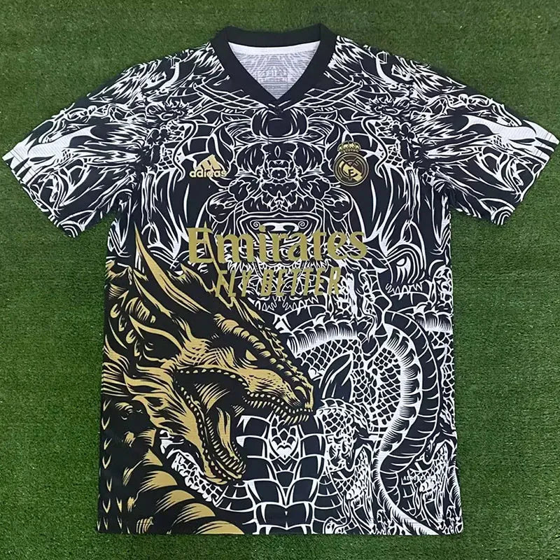 2023 RMA Special Edition Black White Fans Training Shirts "Dragon Mitico"