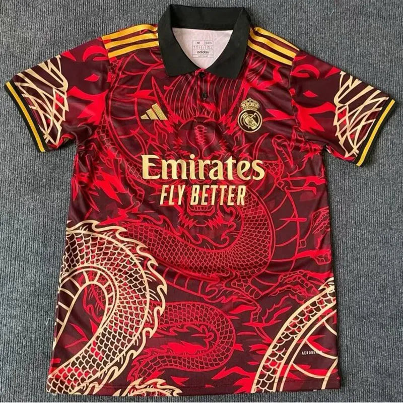 2024-25 RMA Red Special Edition Fans Training Shirts "Dragon De Vermillion"