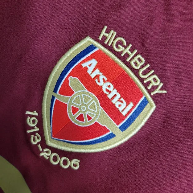 2005/2006 Arsenal Home Long Sleeve Retro Football Shirt image 7
