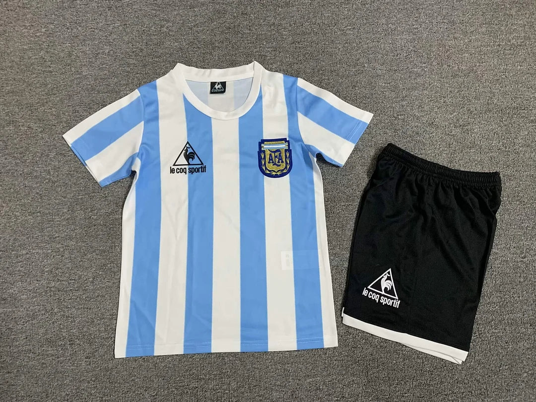 1986 Kids Argentina Home Retro Football Shirt image 1