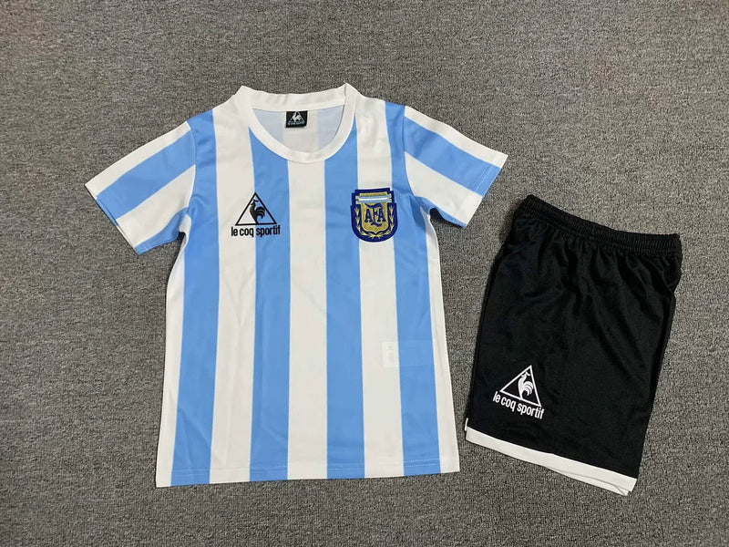 1986 Kids Argentina Home Retro Football Shirt image 1
