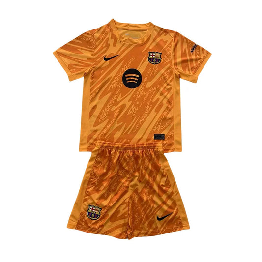 2024/2025 Kids Barcelona Orange Goalkeeper Football Shirt image 1