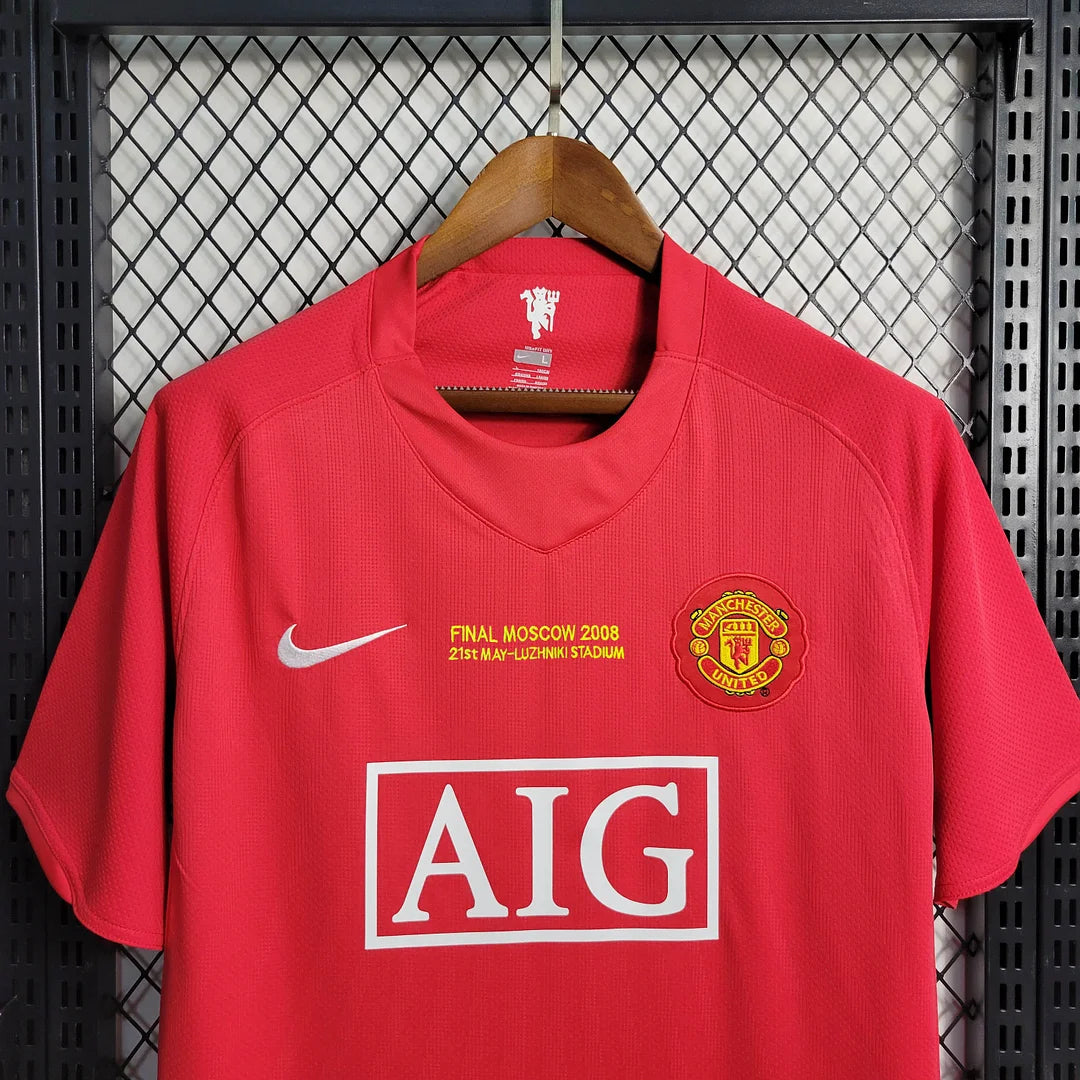 2007/2008 Manchester United Retro Home Champions League Edition Football Shirt
