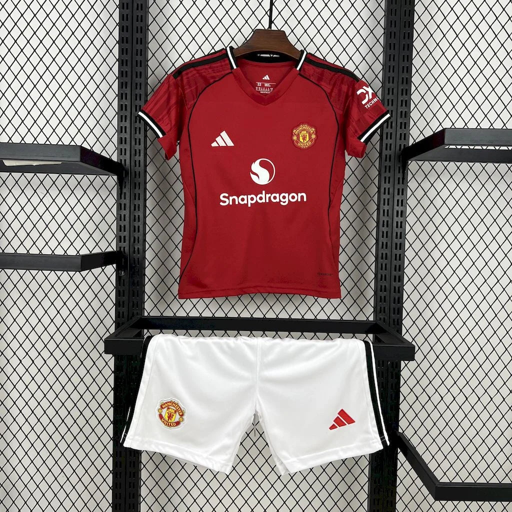 2025/2026 Manchester United Home Football Shirt Kids