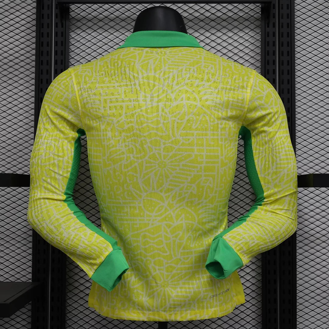 2024 Brazil Home Long Sleeve Player Version Football Shirt image 2
