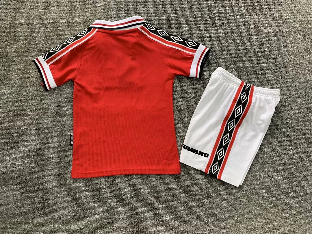 1998/1999 Manchester United Retro Home Football Shirt - Kids