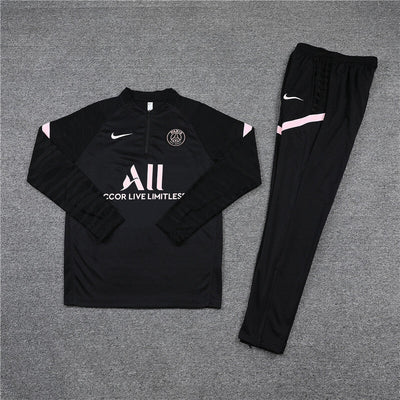 2021/2022 PSG Paris Saint-Germain Half-Pull Tracksuit Black