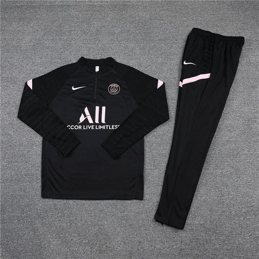 2021/2022 PSG Paris Saint-Germain Half-Pull Tracksuit Black