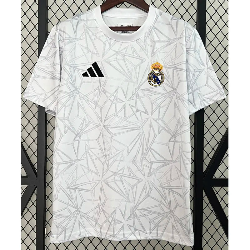 Maillots d'entraînement RMA gris et blanc 24-25