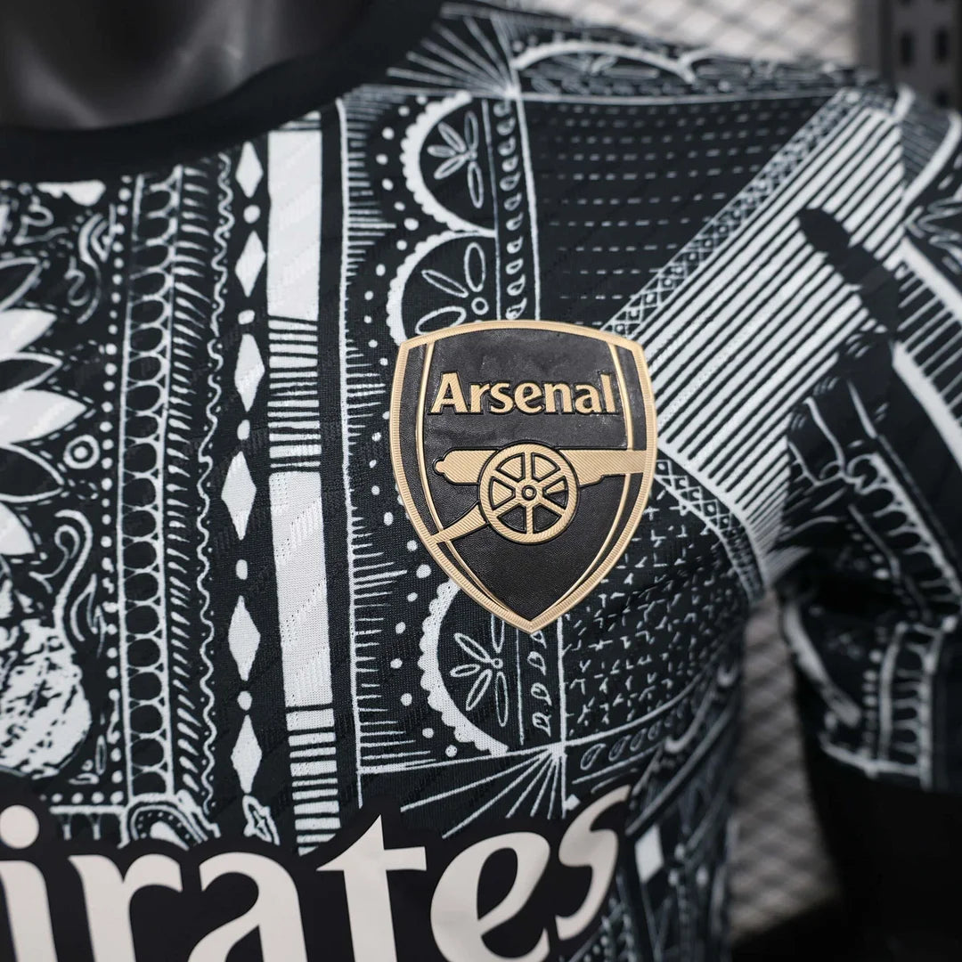2024/2025 Arsenal Black Pre-Match Player Version Football Shirt image 6