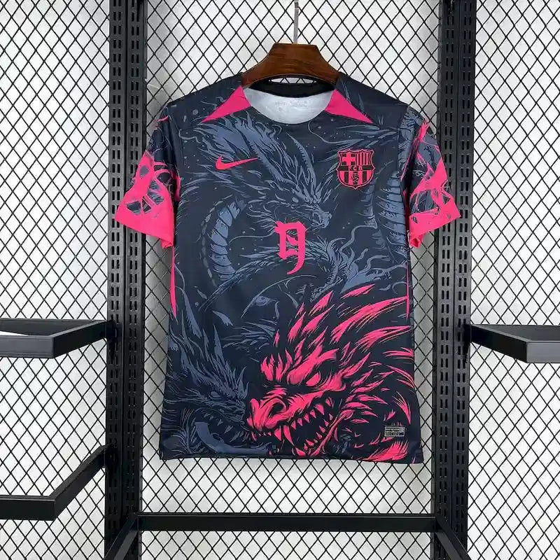2025/2026 Barcelona Dark Pink Dragon Special Edition Football Shirt image 1