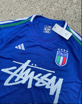 Stussy x Italy Blue Limited Edition Football Shirt image 2