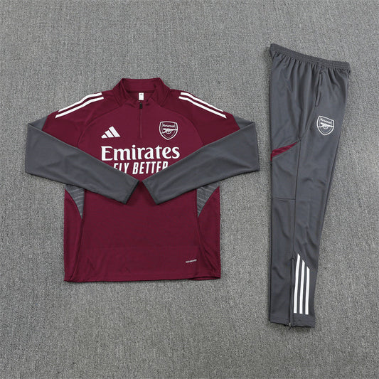 2025/2026 Arsenal Half-Pull Black Grey Tracksuit