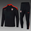 2024 Portugal Half-Pull Tracksuit Black and Red