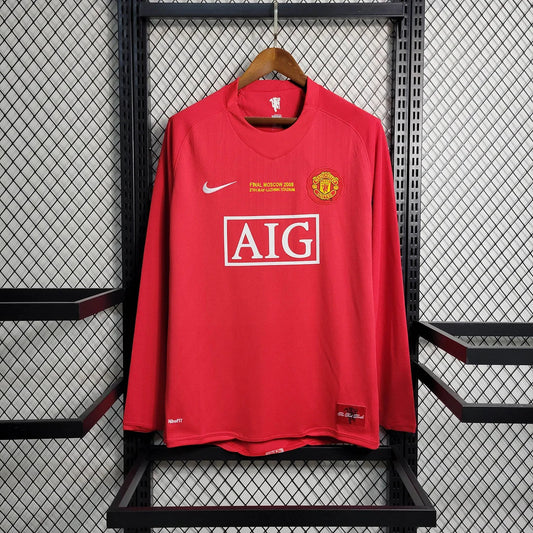 2007/2008 Manchester United Retro Long Sleeve Home Football Shirt