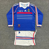 1998 Kids France Home Long Sleeve Retro Football Shirt image 1