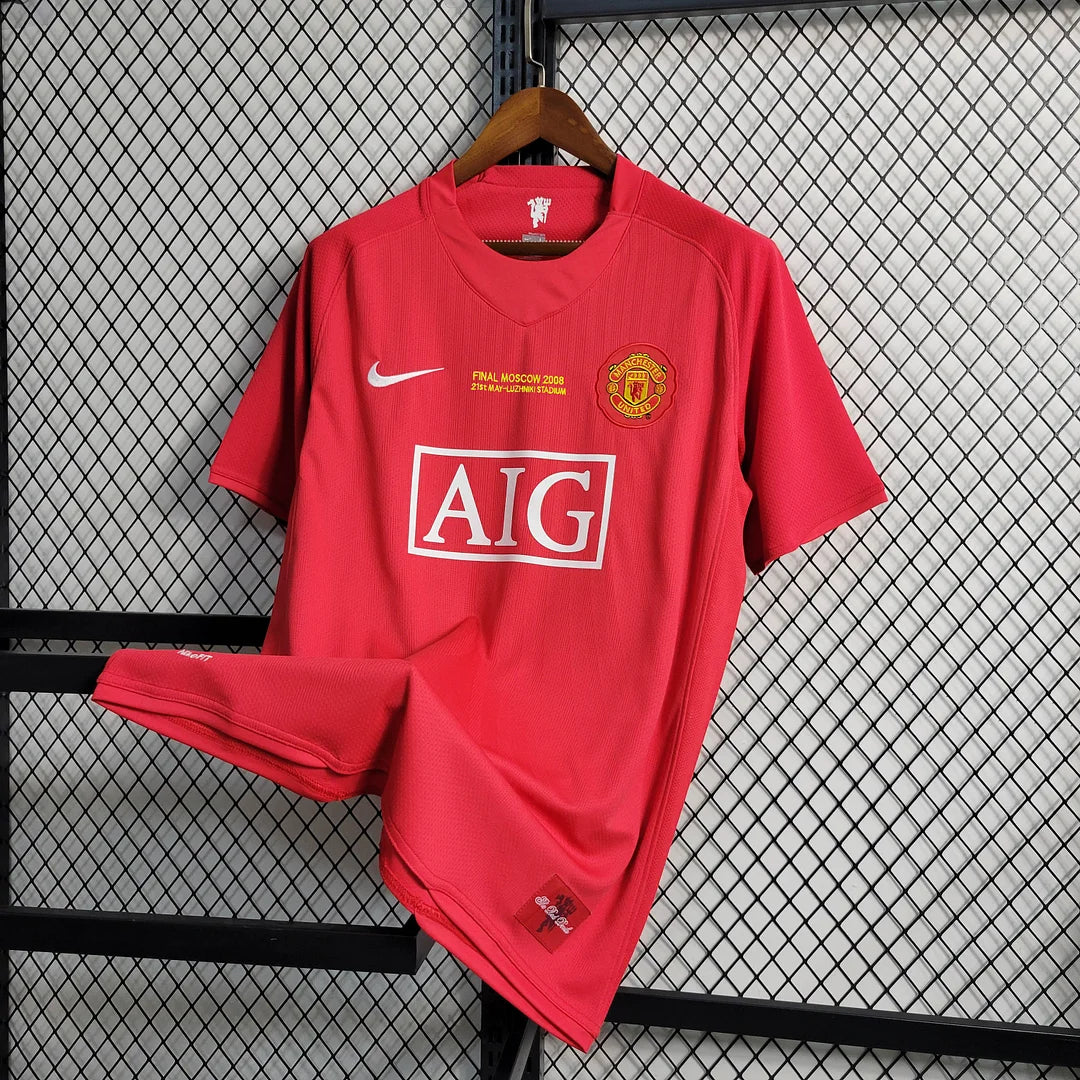 2007/2008 Manchester United Retro Home Champions League Edition Football Shirt