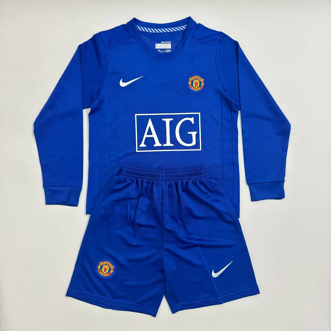 2008/2009 Manchester United Retro Long Sleeve Third Away Football Shirt - Kids