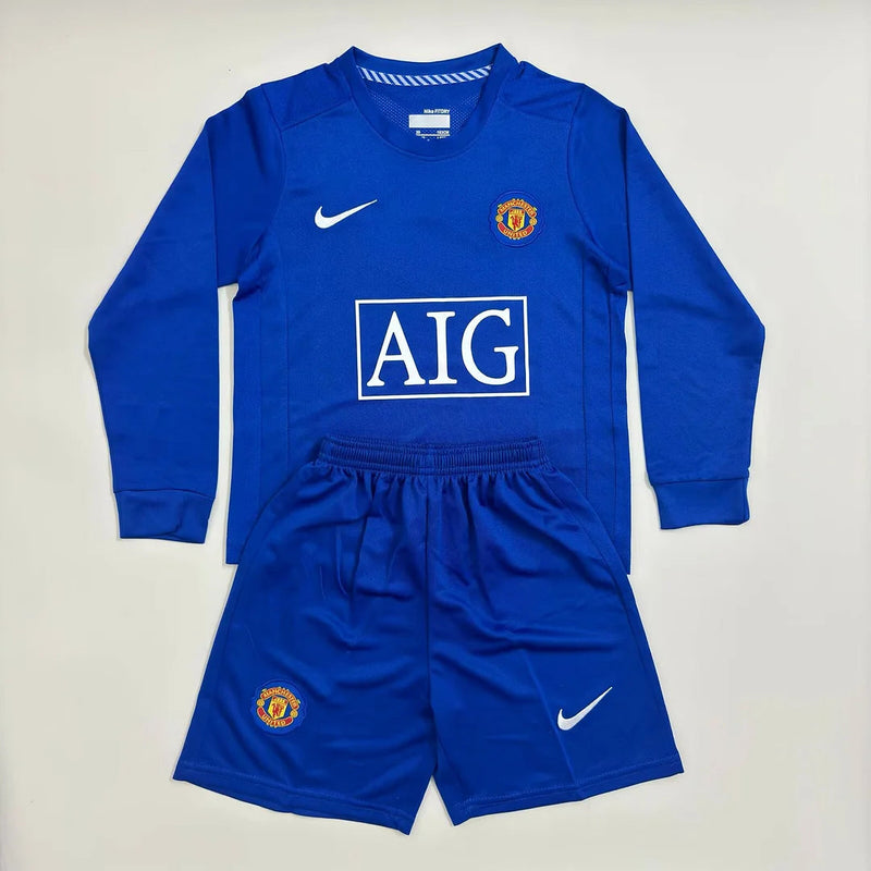 2008/2009 Manchester United Retro Long Sleeve Third Away Football Shirt - Kids