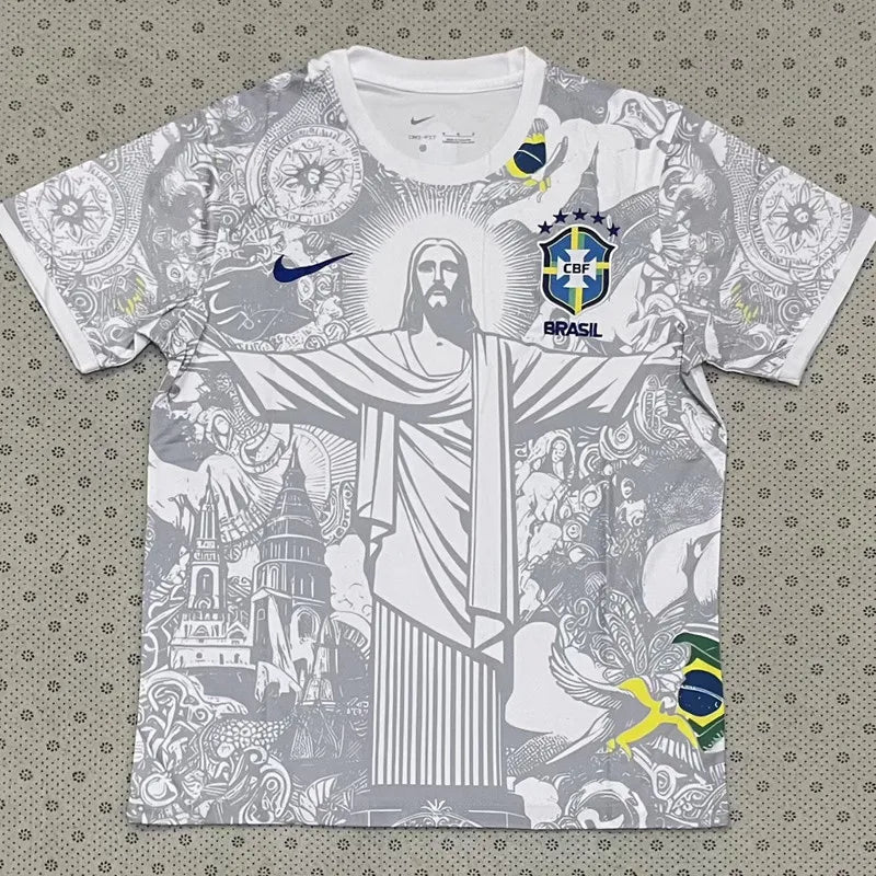 25-26 Brazil White Special Edition Fans Soccer Jersey (Christ The Redeemer)