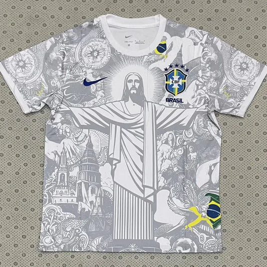 25-26 Brazil White Special Edition Fans Soccer Jersey (Christ The Redeemer)