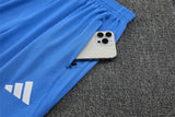 2025/2026 Real Madrid White and Blue Half-Pull Tracksuit