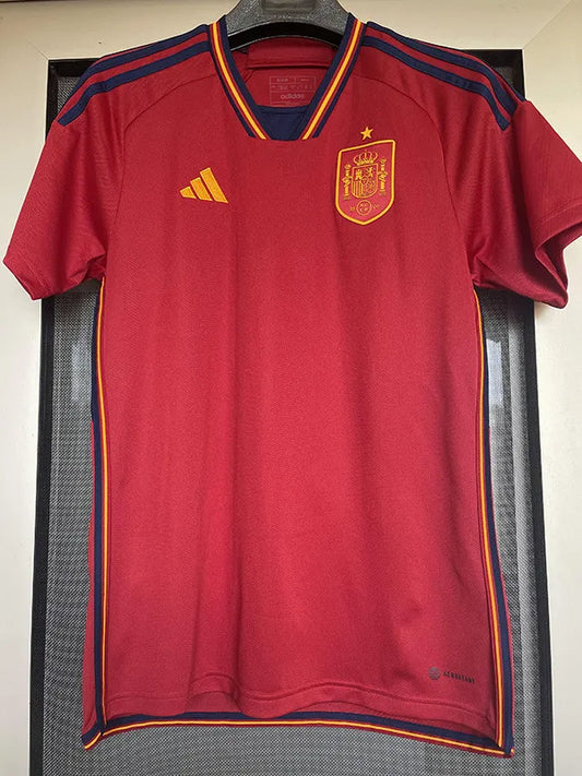 22-23 Spain Home World Cup Fans Soccer Jersey