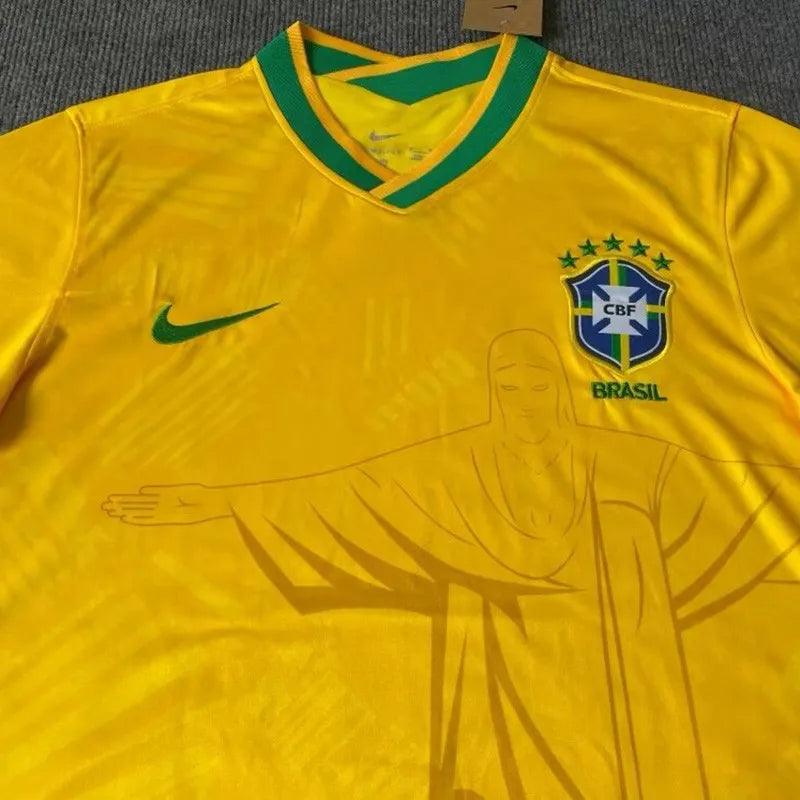 Maillot de football Jesus jaune édition spéciale Brésil 2022-23