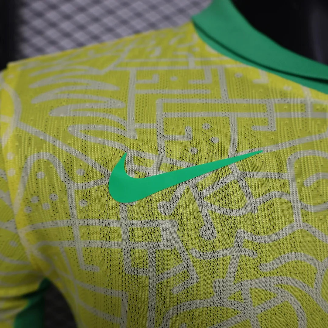 2024 Brazil Home Long Sleeve Player Version Football Shirt image 4