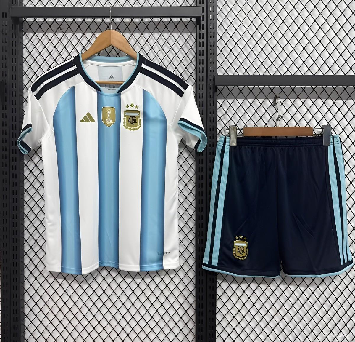 2026 Kids Argentina Home World Cup Football Shirt image 1