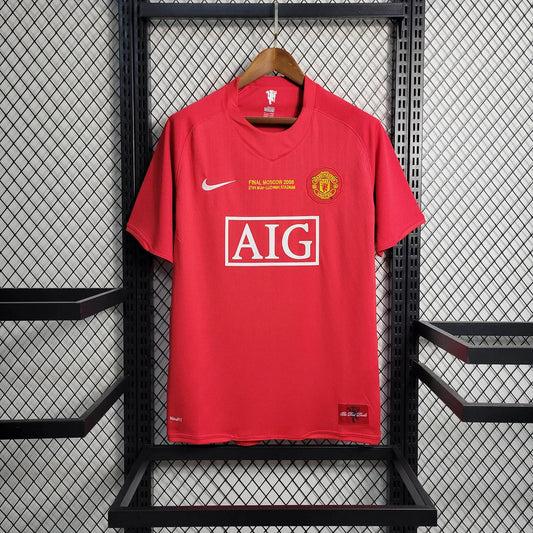 2007/2008 Manchester United Retro Home Champions League Edition Football Shirt