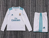 2017/2018 Kids Real Madrid Home Long Sleeve Retro Football Shirt image 1