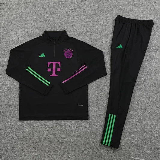 2023/2024 Bayern Munich Half-Pull Tracksuit Black
