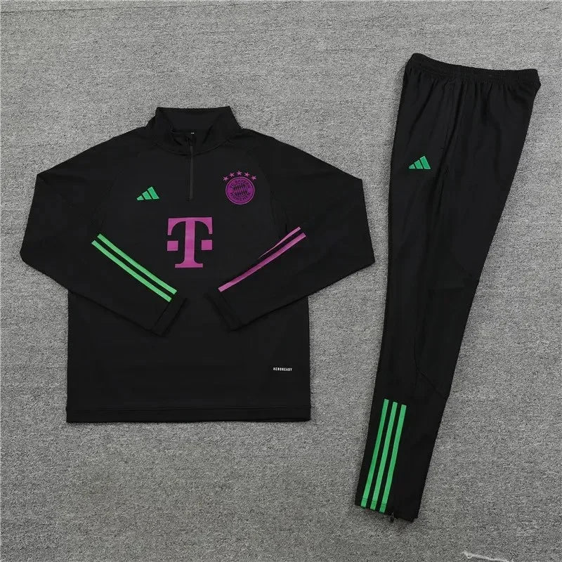 2023/2024 Bayern Munich Half-Pull Tracksuit Black