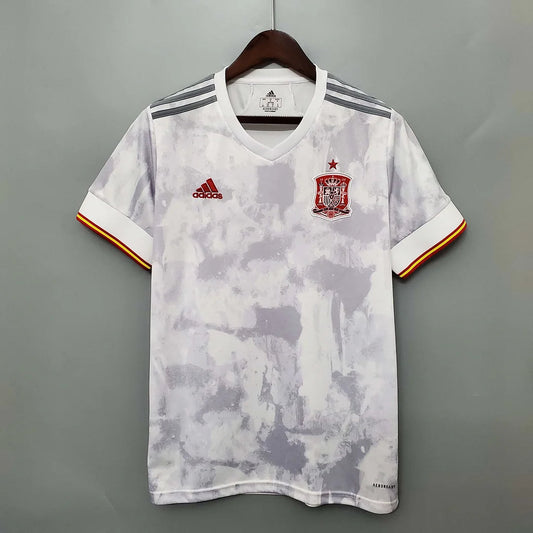 2020 Spain White Away Football Shirt