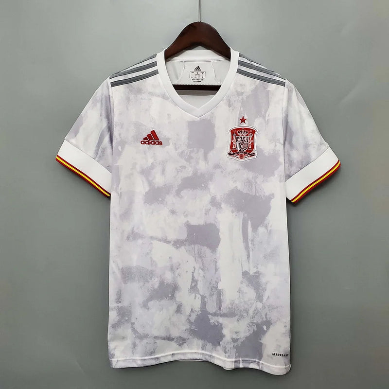 2020 Spain White Away Football Shirt