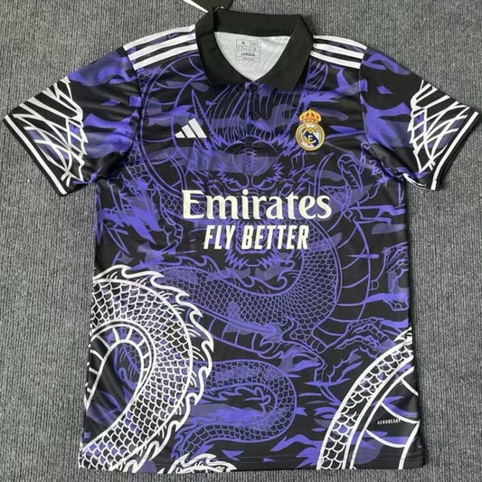 Maillots d'entraînement pour fans RMA Purple Black Special Edition 2024-25 « Dragon De Agua »