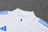 2025/2026 Real Madrid White and Blue Half-Pull Tracksuit