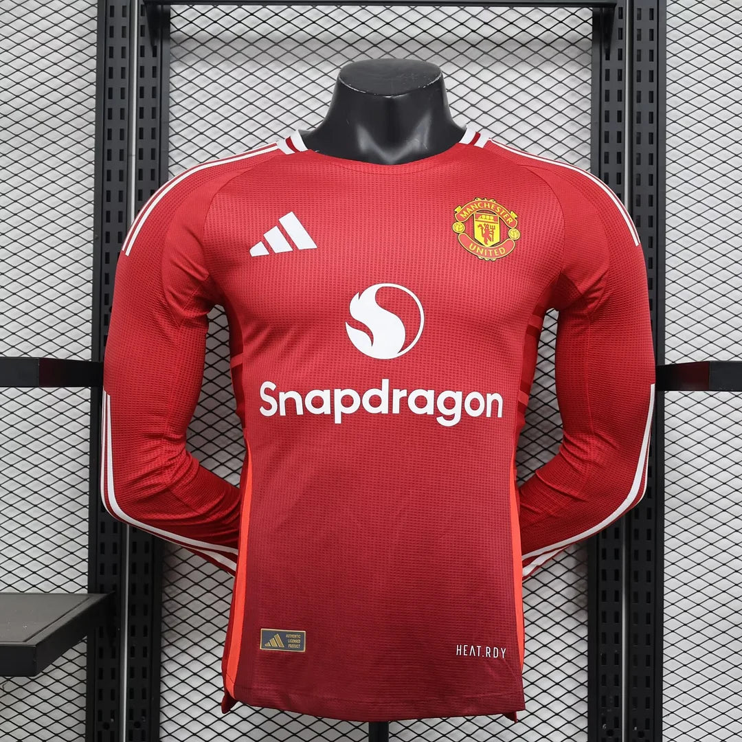 2024/2025 Manchester United Home Long Sleeve Player Version Football Shirt