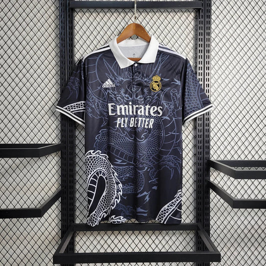 2023/2024 Real Madrid Black Chinese Dragon Football Shirt image 1