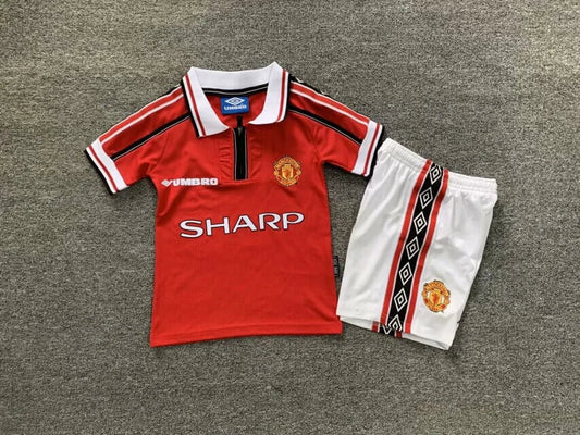 1998/1999 Manchester United Retro Home Football Shirt - Kids