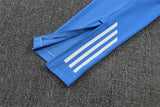 2025/2026 Real Madrid White and Blue Half-Pull Tracksuit