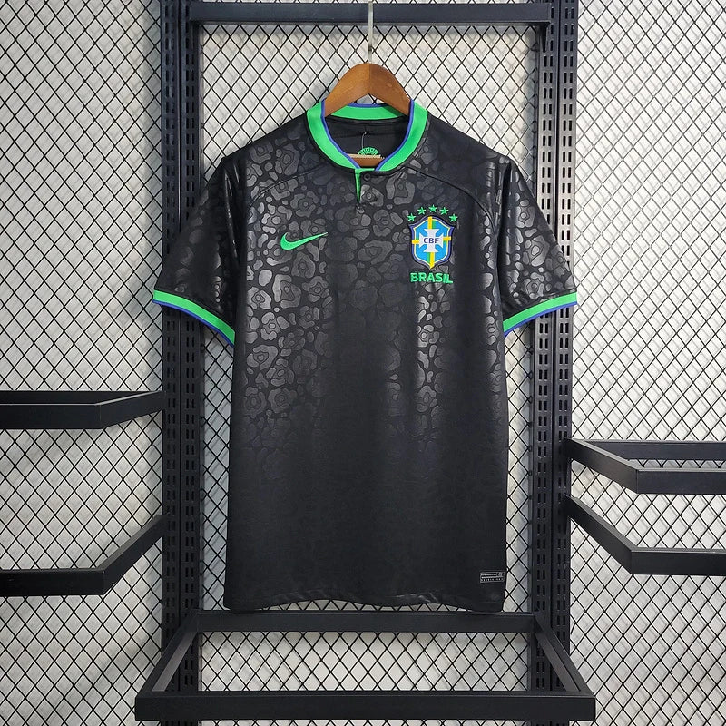 2024 Brazil Black Leopard Special Edition Football Shirt image 1