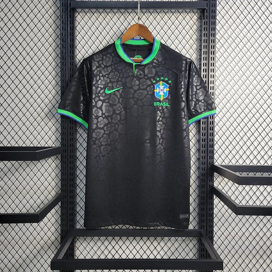2024 Brazil Black Leopard Special Edition Football Shirt image 1