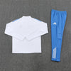 2025/2026 Real Madrid White and Blue Half-Pull Tracksuit