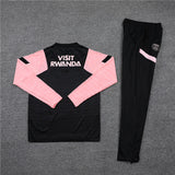 2021/2022 PSG Paris Saint-Germain Half-Pull Tracksuit Black Pink Sleeves