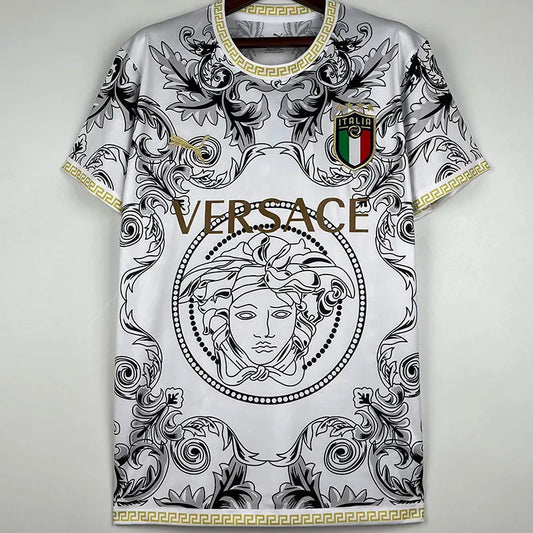 Maillots d'entraînement blancs édition spéciale Versace Italie 2023