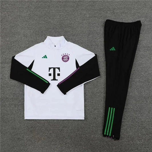 2023/2024 Bayern Munich Half-Pull Tracksuit White