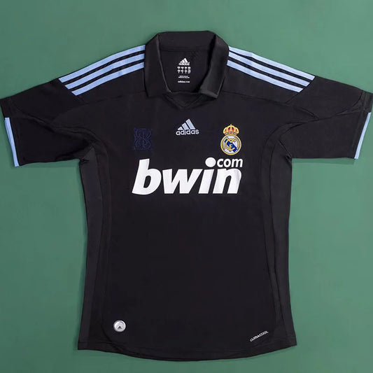 2009-2010 RMA Away Black Retro Soccer Jersey