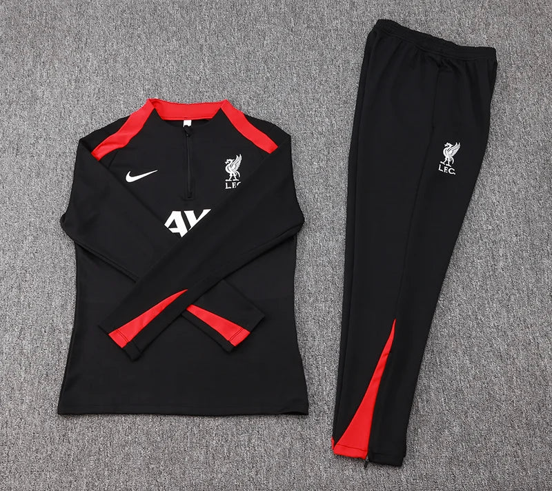 2024/2025 Liverpool Half-Pull Tracksuit Black Jersey